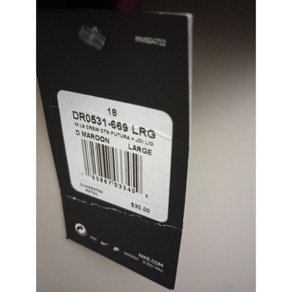 NWT Nike Long Sleeve T Shirt Maroon Color Size Large - Picture 3 of 7